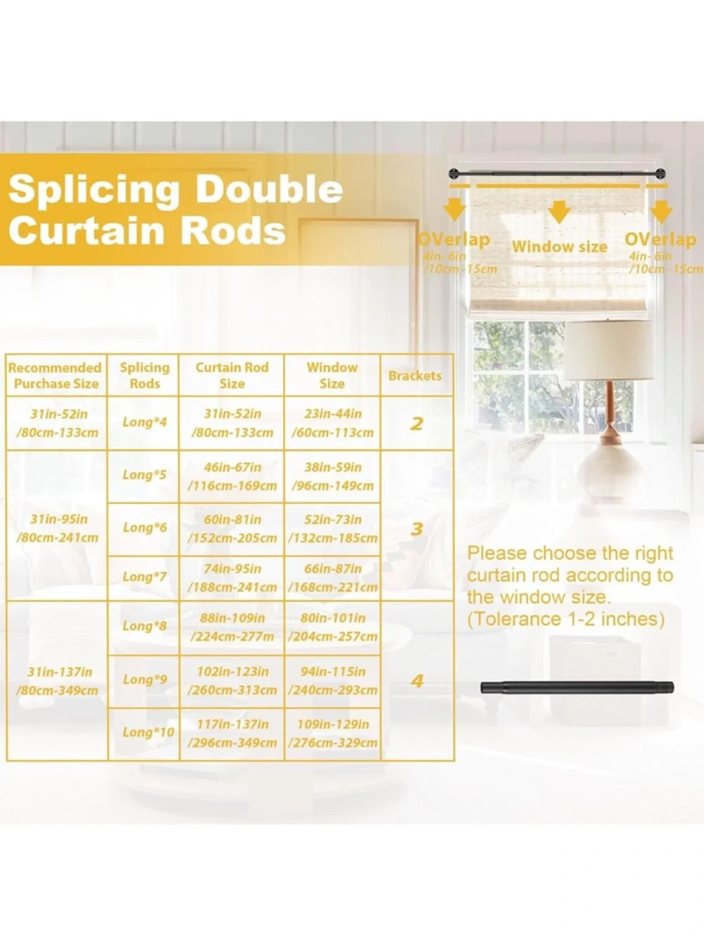 Dual Black Curtain Rod